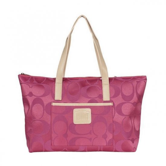 Coach Legacy Logo In Monogram Medium Fuchsia Totes BPZ - Click Image to Close